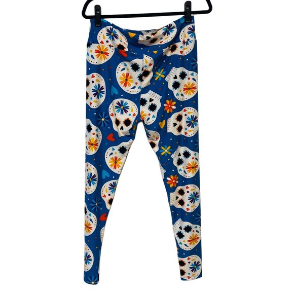 LuLaRoe Sugar Skull Halloween Leggings High-Rise Day of the Dead Stretchy Pants - Picture 5 of 12
